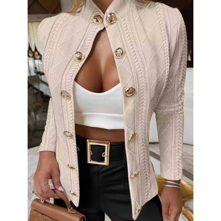 Damen Elegante und modische Strickjacke mit dekorativen Knöpfen Drune