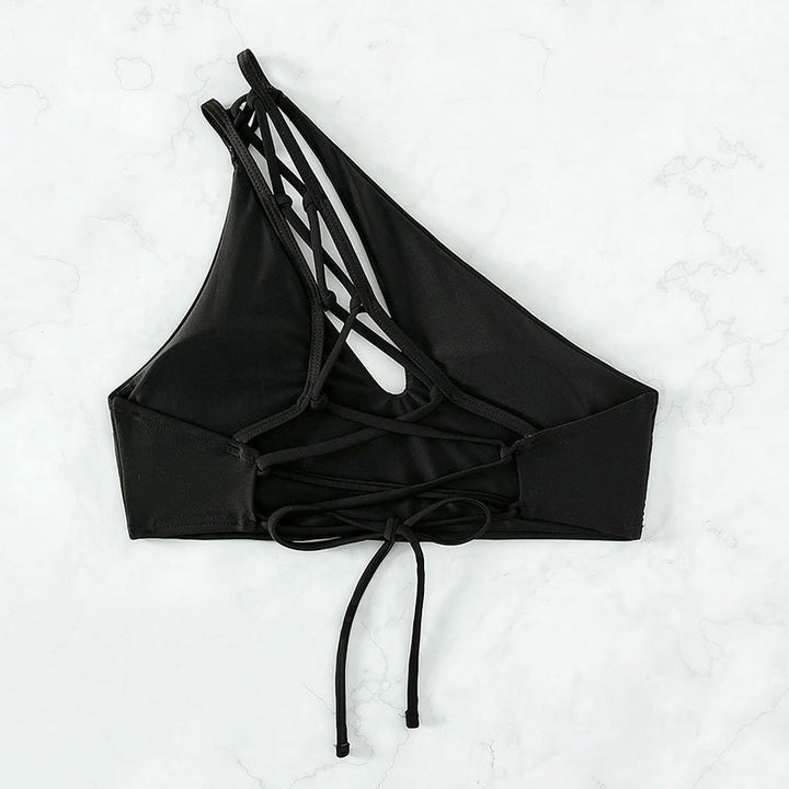 Damen Cropped Badeoberteil mit asymmetrischem Design und elegantem Cut-Out Drune