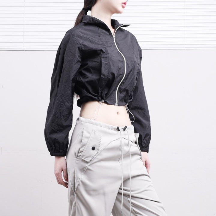 Damen luftige Cropped Windjacke Drune