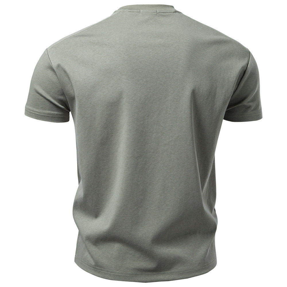 Herren nan klassisches Baumwolljersey Rundhalsshirt mit verstärktem Kragen Drune