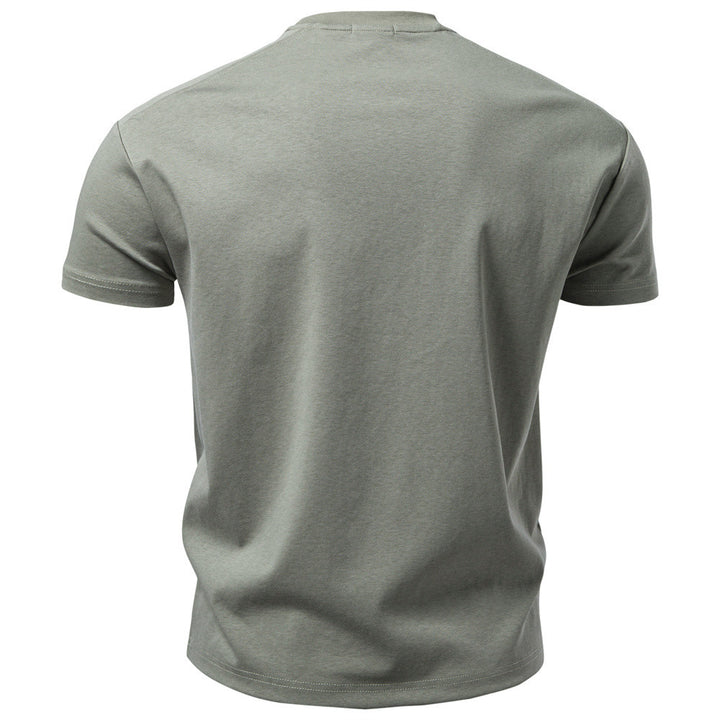 Herren nan klassisches Baumwolljersey Rundhalsshirt mit verstärktem Kragen Drune