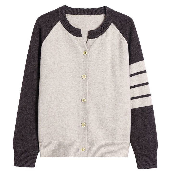 Damen Cardigan mit Farbkontrasten und Knopfdetails Drune
