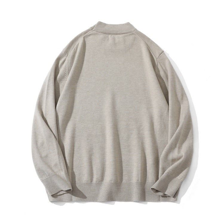 Unisex Feiner Strickpullover mit Mockneck, Oversize-Schnitt und gerippten Bündchen Drune