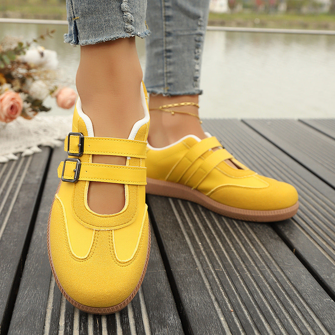 Damen Komfortable Sneakers mit doppeltem Klettverschluss Drune