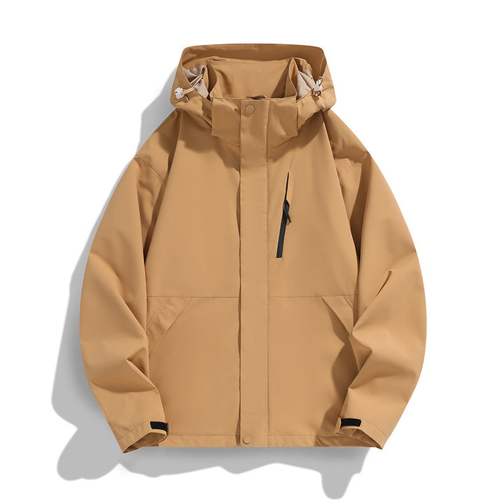 Damen Oversize Softshell-Kapuzenjacke mit Drop-Shoulder, verdeckten Reißverschlüssen und Kordelzug Drune