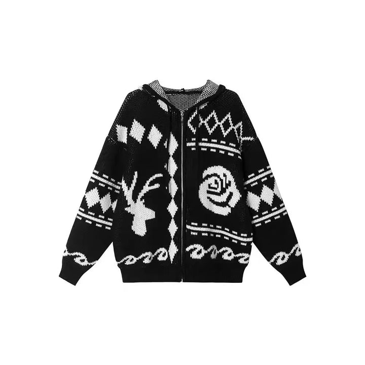 Damen Strickjacke mit grafischem Muster und komfortabler Passform Drune