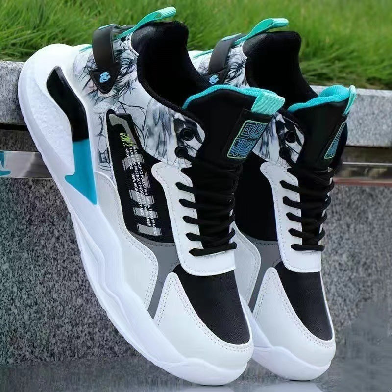 Herren Sportliche High-Top Sneakers mit detailliertem Grafikdesign Drune