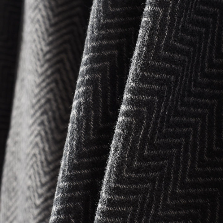 Damen elegante Wickeljacke aus hochwertigem Gewebe mit modernem Herringbone-Muster Drune