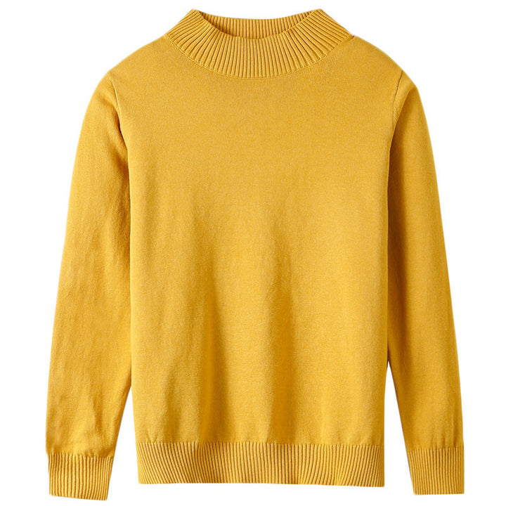 Damen Leichter Kurzgeschnittener Stehkragenpullover aus Feinstrick mit verlängerten Rippbündchen Drune