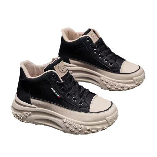 Damen Hohe Plateau Sneakers mit trendiger Silhouette und rutschfester Sohle Drune