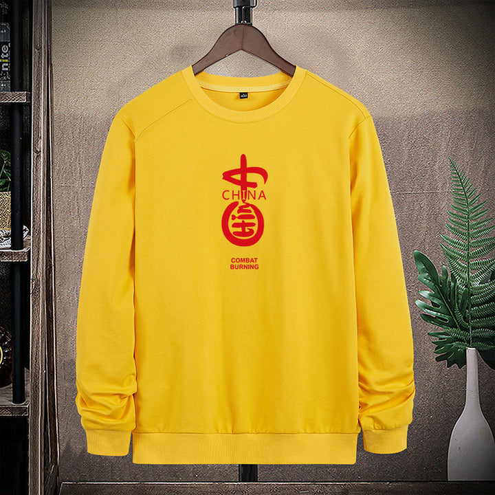 Herren Sweatshirt mit Rundhalsausschnitt, Baumwollmix und markantem Frontprint Drune