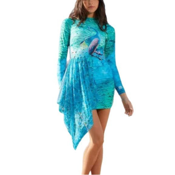 Damen Elegantes Strandkleid mit asymmetrischem Design Drune