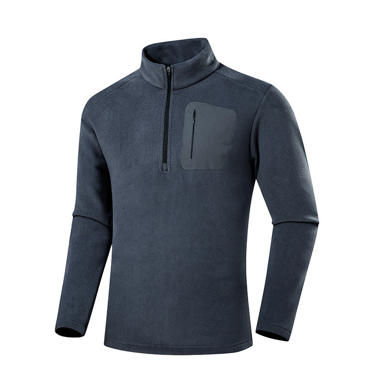 Herren Fleece-Pullover mit Viertel-Reißverschluss und verdeckter Brusttasche Drune