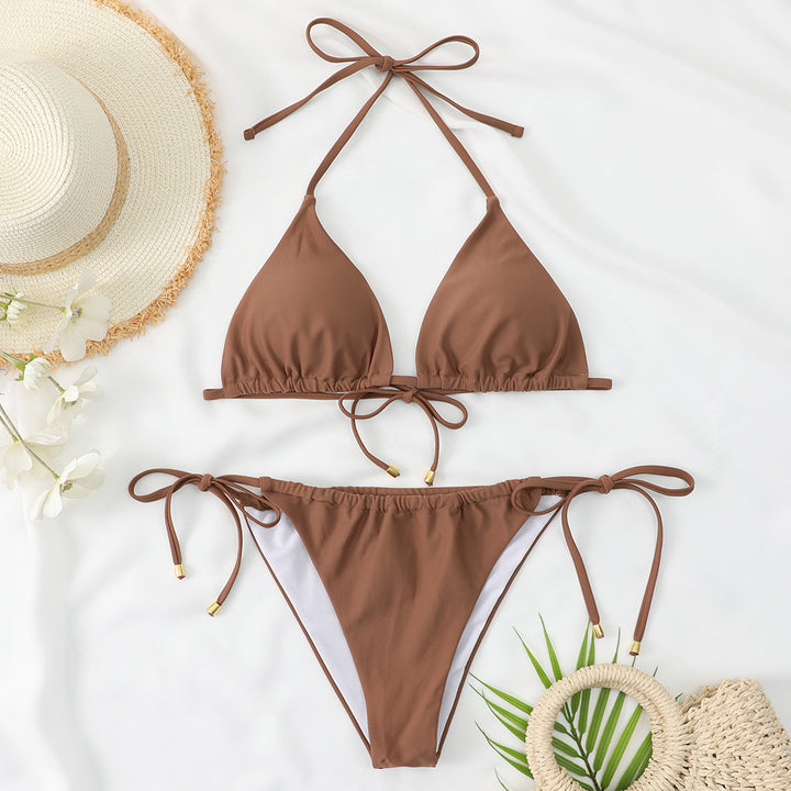 Damen Triangel-Bikini mit verstellbaren Bindebändern und raffinierten Details Drune