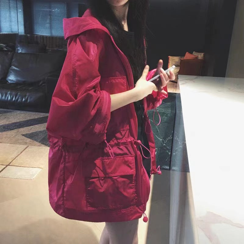 Damen Modische Übergangsjacke mit Kapuze und praktischen Taschen Drune
