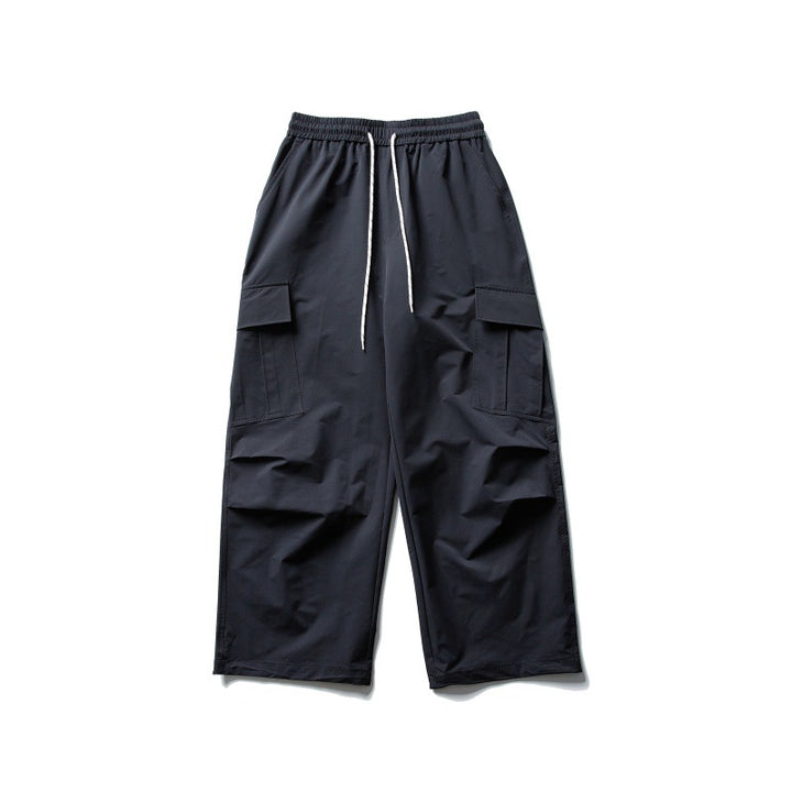 Unisex Weite Cargo-Utility-Hose im Baggy-Schnitt mit elastischem Kordelbund und großzügigen Klappentaschen Drune