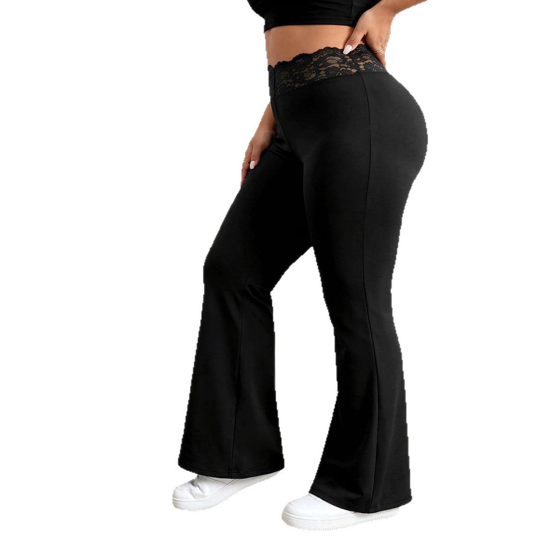Damen Schlaghose mit hohem Spitzenbund, atmungsaktivem Stretch und sculptendem Sitz Drune