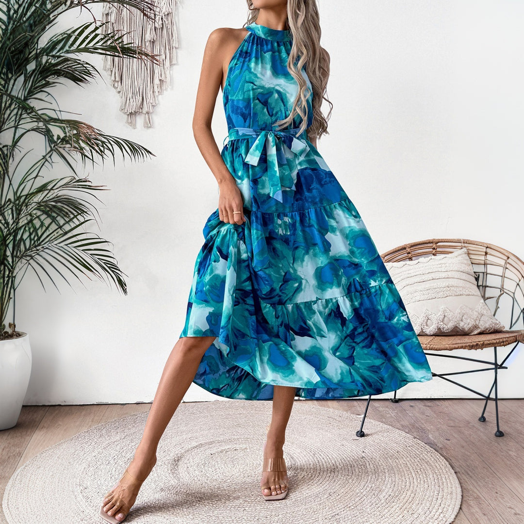 Damen Midikleid mit modernem Oberteil und Schößchen Drune