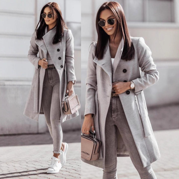 Damen Eleganter Übergangsblazer mit doppelter Knopfreihe und praktischen Taschen Drune
