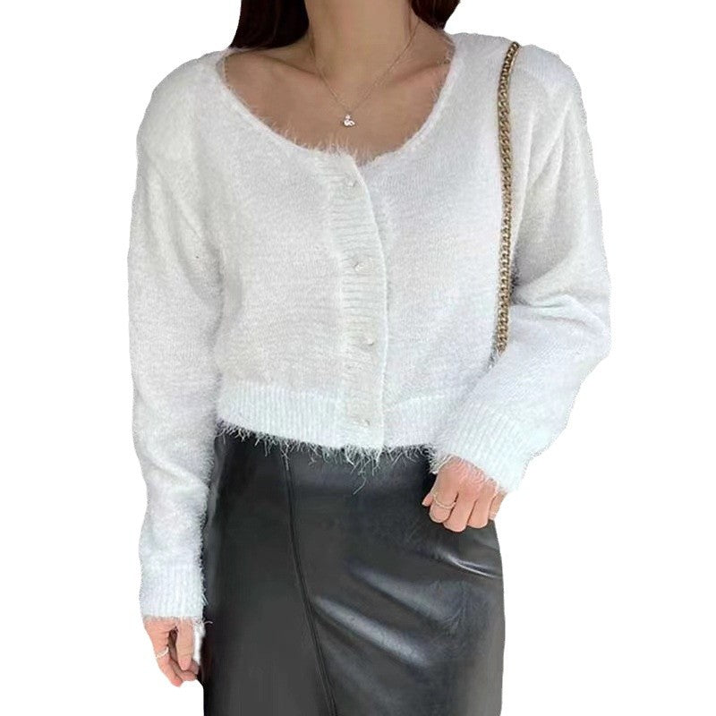 Damen kuscheliger Kurz-Cardigan aus leichtem Material Drune
