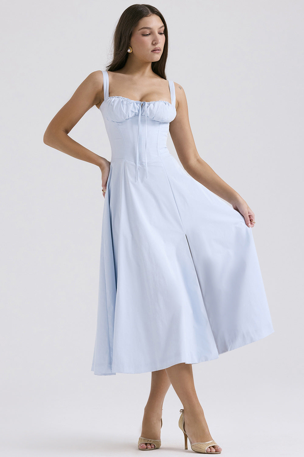 Drune | Ärmelloses Korsatz Kleid Sommerkleid