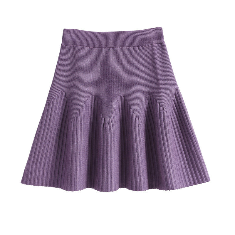 Damen Plissee-Rock mit weichem Material und elegantem Wellenmuster Drune