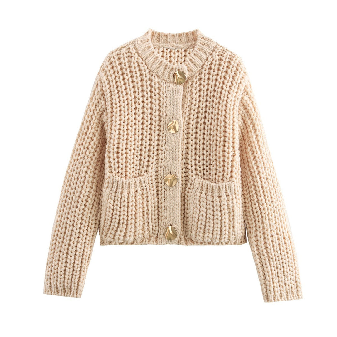 Damen Grobstrick-Pullover mit Taschen und Oversize-Silhouette Drune