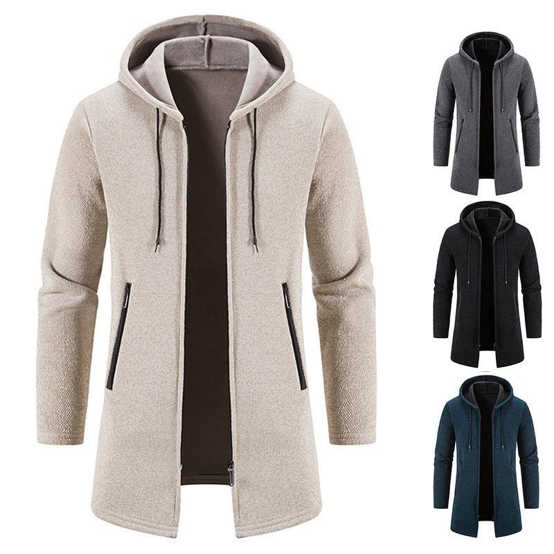 Herren praktische und stilvolle Fleecejacke mit Kapuze und Reißverschlusstaschen Drune