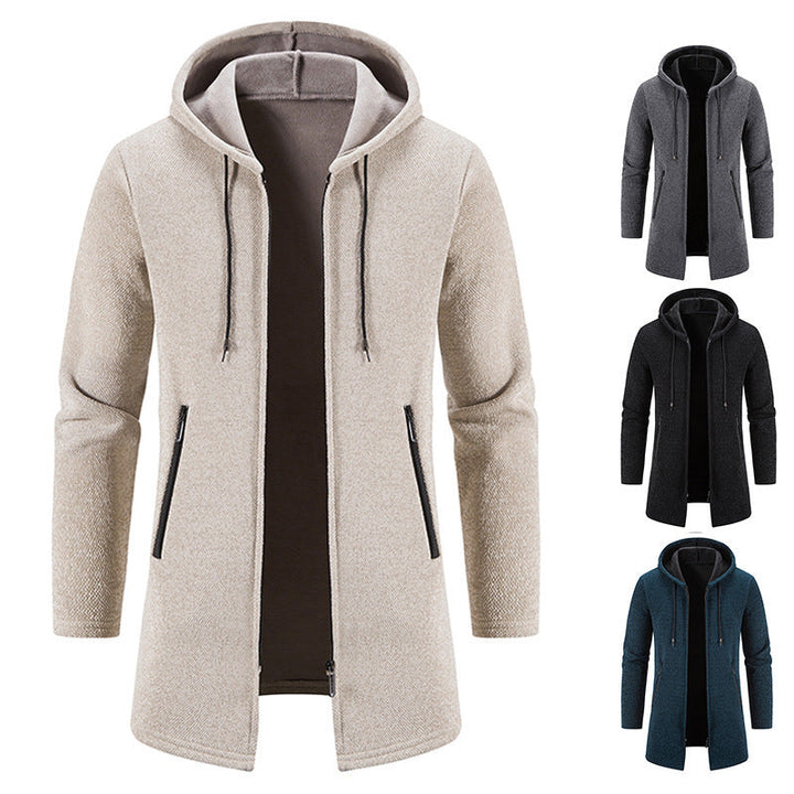 Herren praktische und stilvolle Fleecejacke mit Kapuze und Reißverschlusstaschen Drune