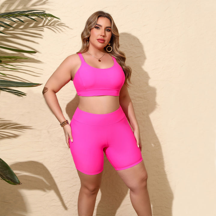 Damen Sportliches Crop-Top und Radlerhose Drune
