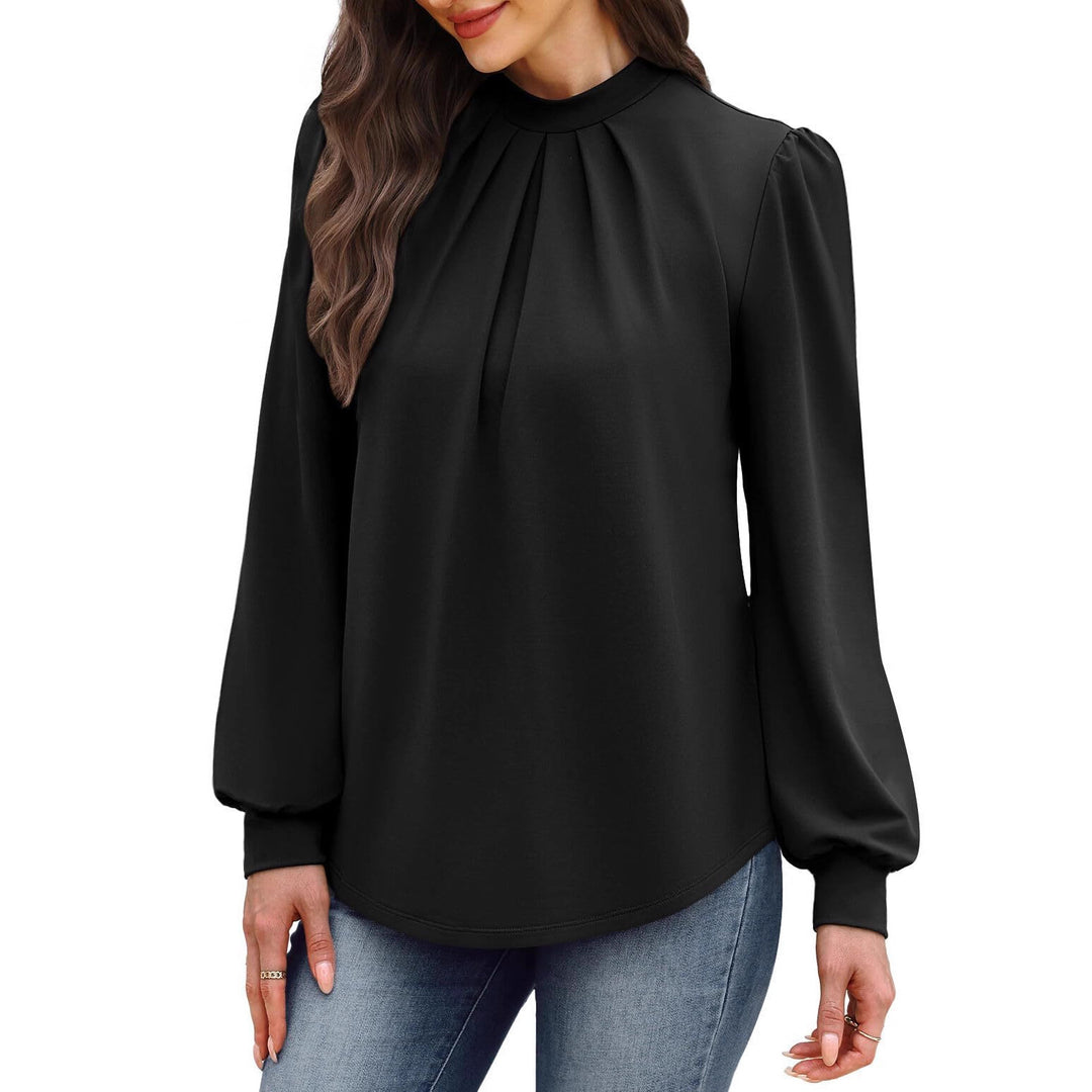 Damen elegante Bluse mit Puffärmeln Drune