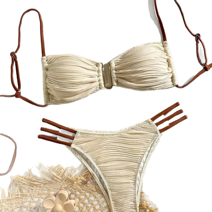 Damen Bandeau-Bikini mit modischem Rüschendesign Drune