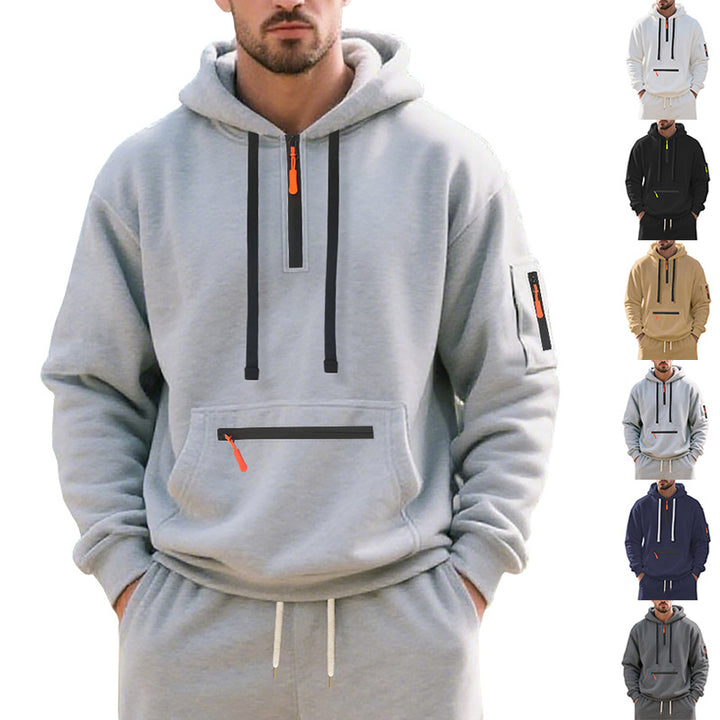 Herren Sportlicher Hoodie mit funktionalen Reißverschlusstaschen Drune