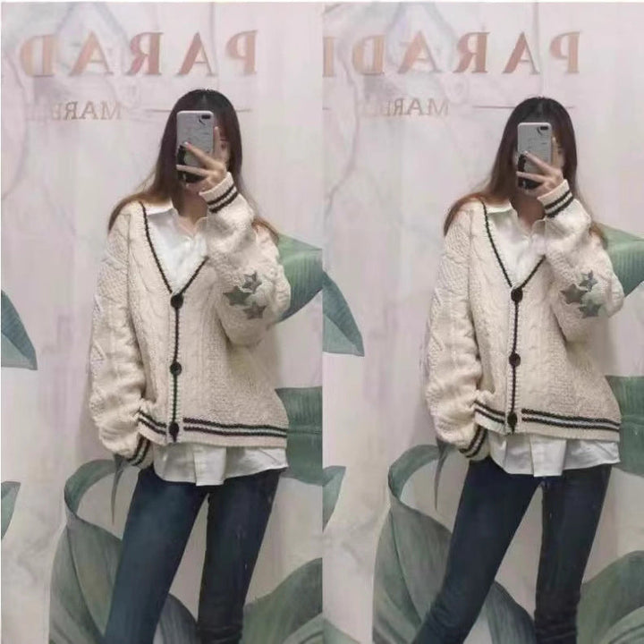 Damen gestrickte Oversize Cardigan Drune