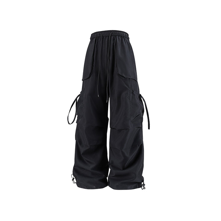 Herren Oversized Cargo‑Bundhose im Baggy‑Utility‑Cut mit Elastikbund, Klapptaschen und verstellbaren Saumabschlüssen Drune