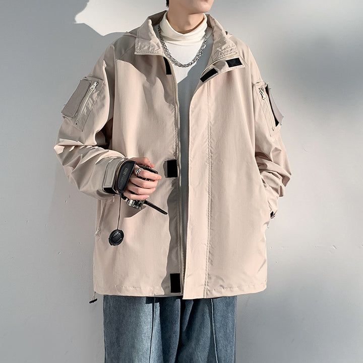 Herren zweilagige Softshell-Overlayerjacke mit Kapuze, wind- und wasserabweisender Membran und verstellbarem Saum Drune