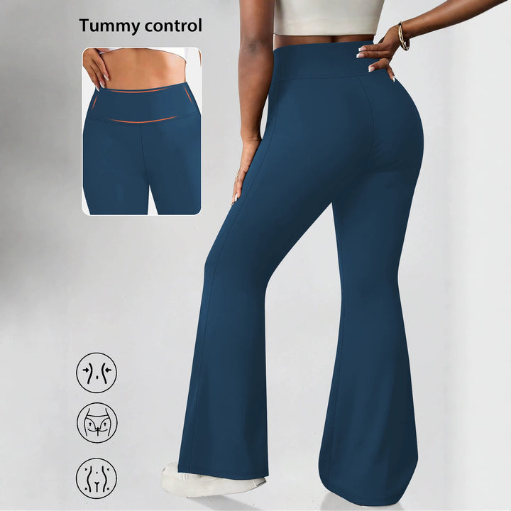 Damen Flare-Leggings mit hohem Bund, butterweichem Stretch und formender Hüftnaht Drune