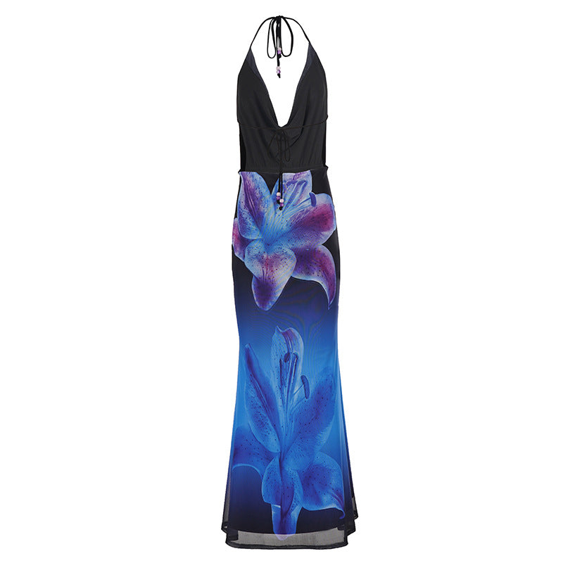 Damen Sommerliches Maxikleid mit aufregenden Blumenmotiven Drune