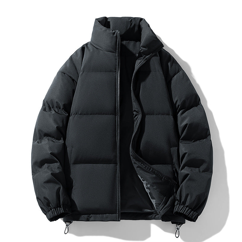 Herren Gepolsterte Pufferjacke mit hohem Stehkragen, winddichter Außenlage und verstellbarem Kordelzugsaum Drune