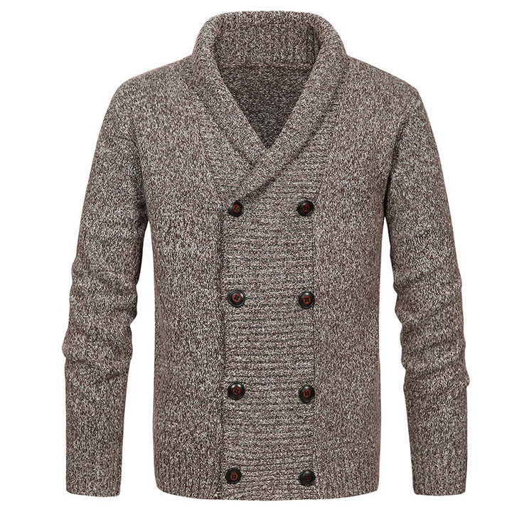 Herren nan Strickjacke mit Schalkragen und doppelter Knopfleiste Drune