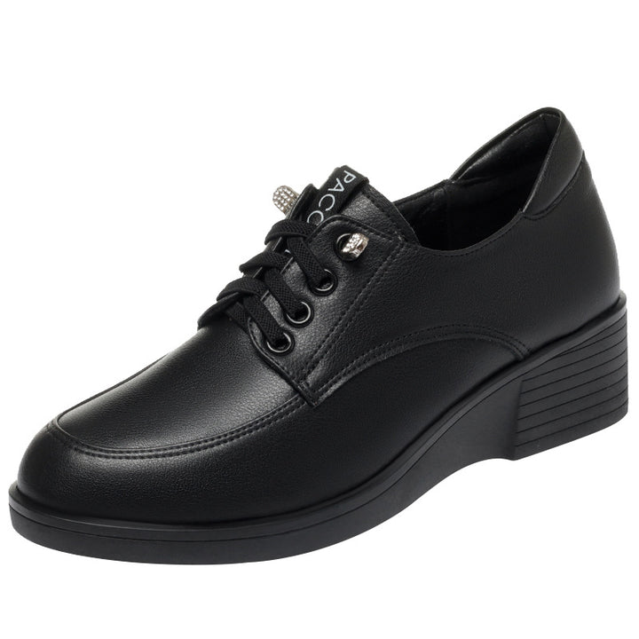 Damen Klassische Schnürschuhe mit leichtem Absatz und atmungsaktiver Innensohle Drune