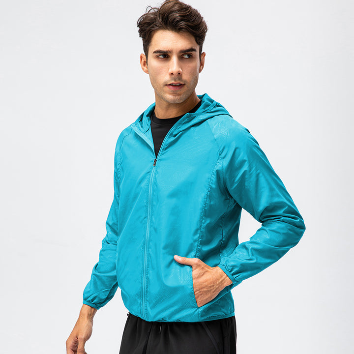 Herren leichte Laufjacke mit atmungsaktiven Eigenschaften und reflektierendem Design Drune