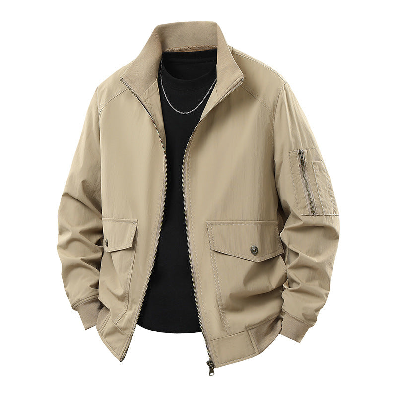Herren Sportliche Jacke mit hohen Kragen und praktischen Taschen Drune