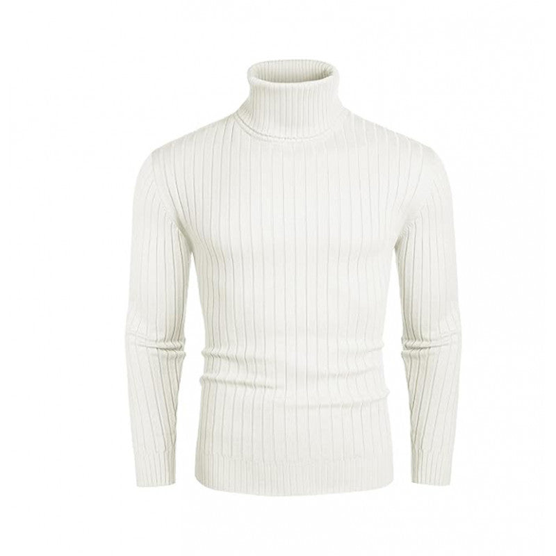 Herren nan gerippter Feinstrick-Rollkragenpullover Slim Fit Drune