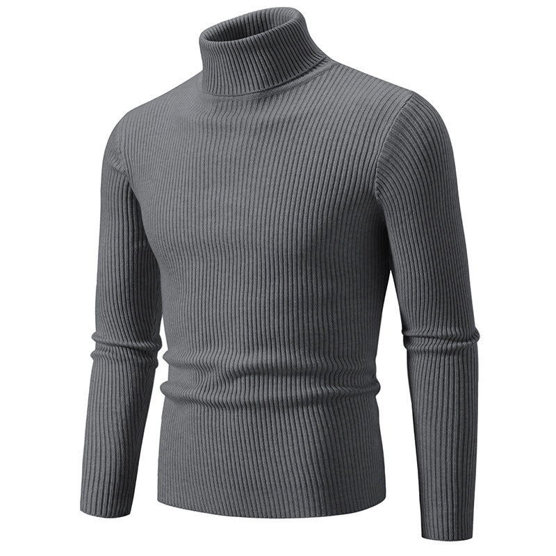 Herren Rollkragenpullover aus fein geripptem Material Drune