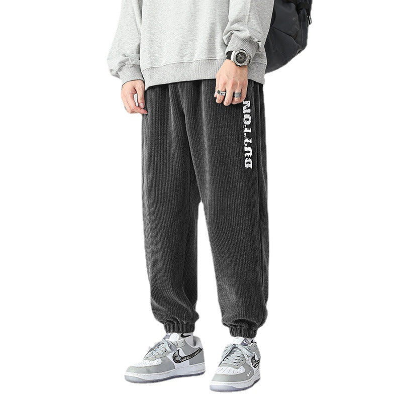 Herren Weiche Cord-Jogginghose im Relaxed-Fit mit elastischem Bund und Bündchen Drune