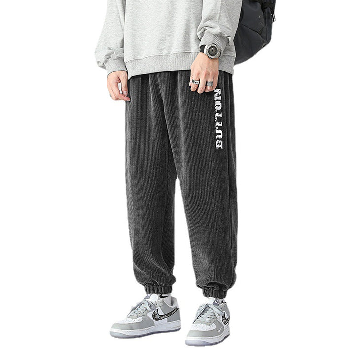 Herren Weiche Cord-Jogginghose im Relaxed-Fit mit elastischem Bund und Bündchen Drune