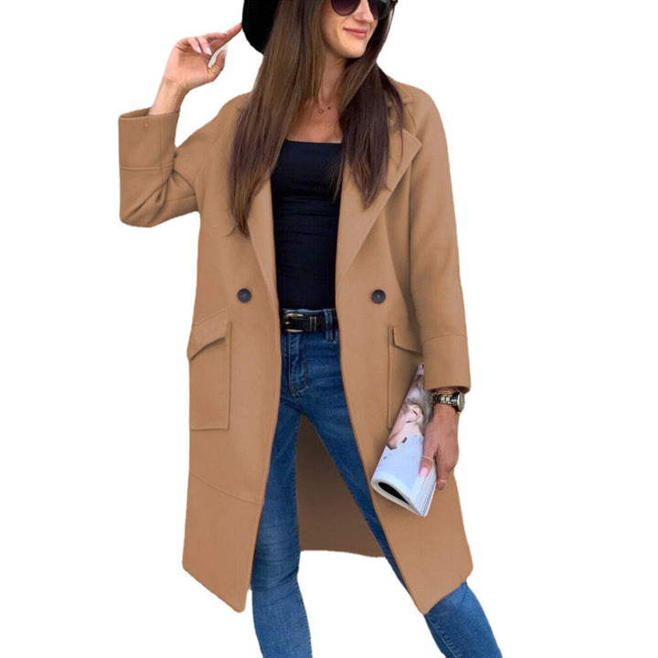 Damen Elegante und vielseitige Longjacke mit praktischen Taschen und Button-Details Drune