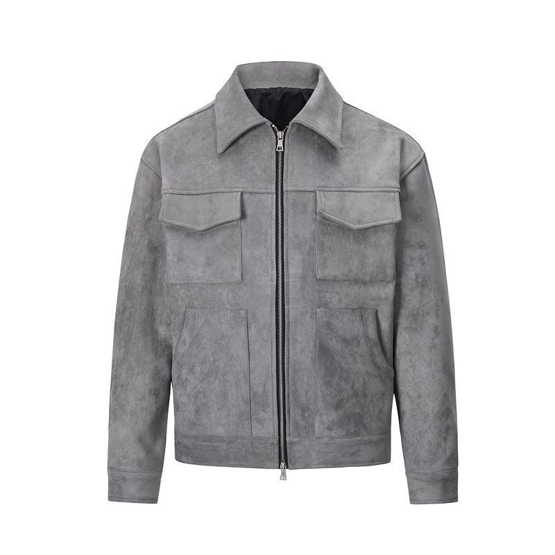 Herren modische Jacke mit praktischen aufgesetzten Taschen und Reißverschluss Drune