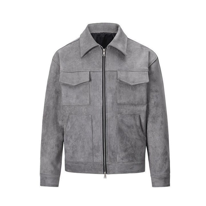 Herren modische Jacke mit praktischen aufgesetzten Taschen und Reißverschluss Drune